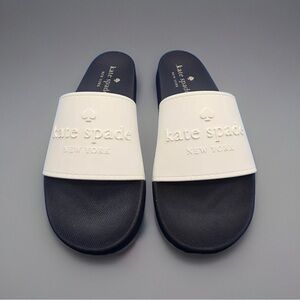 Kate Spade White and Black Sandals with Textured Strap NWT Women's Size 8